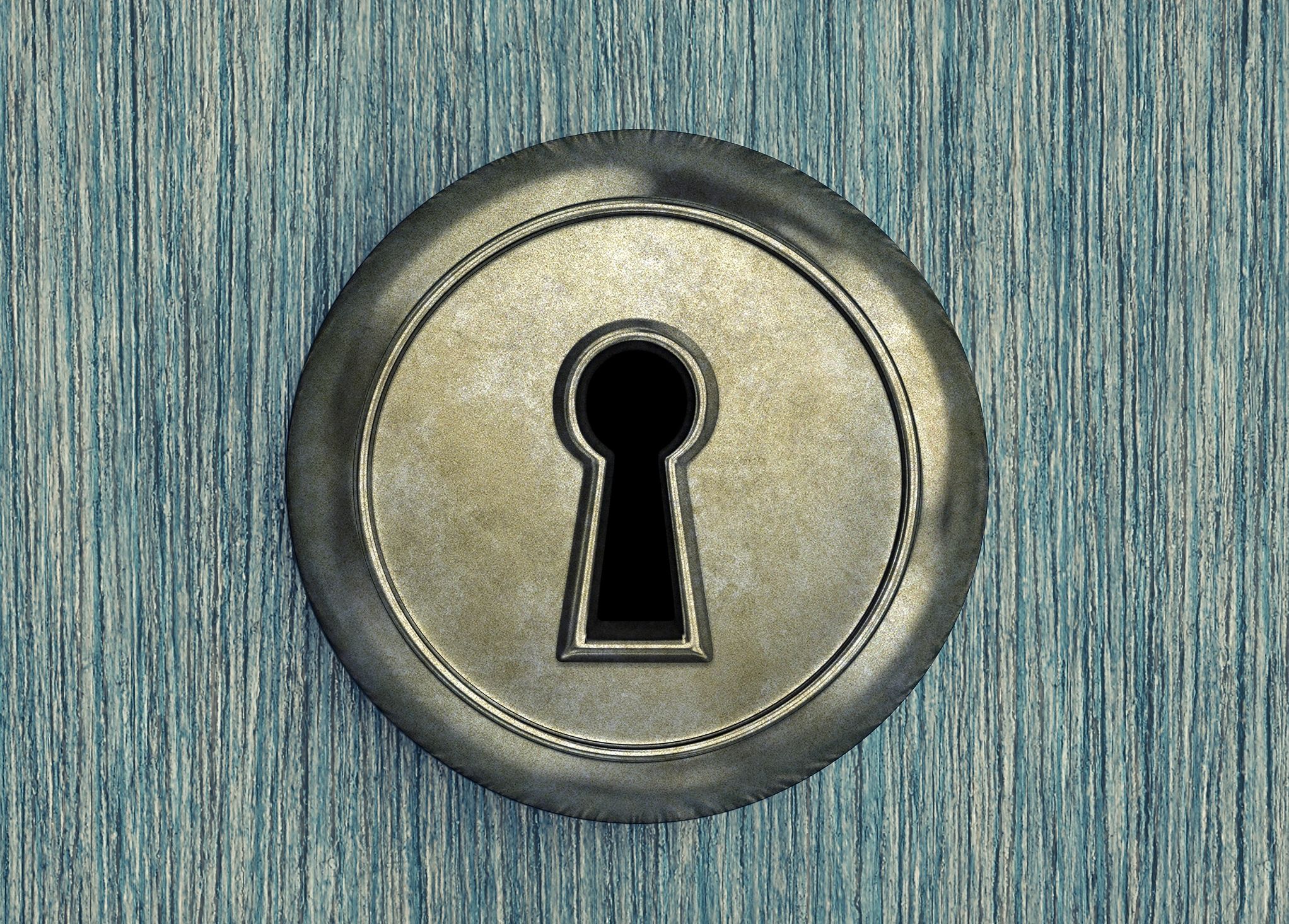 Door lock close-up for emergency locksmith service